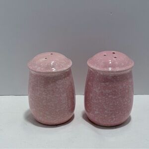 Vintage Pink Speckled Ceramic Salt & Pepper Set